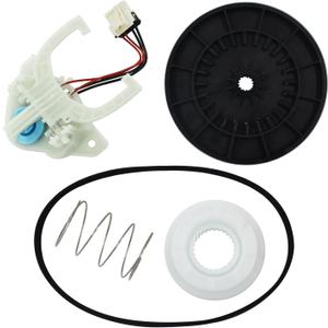 WH03X30517 Washer Shift Actuator, WH01X27538 Drive Belt, WH05X24185 Clutch, WH01X24434 Spring, WH03X32097 Transmission Drive Pulley And Nut Compatible with GE Washing Machine Parts Set 5PCS