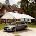 10'x20' Carport Heavy Duty Galvanized Car Canopy with Included Anchor Kit, 3 Reinforced Steel Cables, Light Gray
