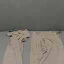 WIHOLL 2 Piece Sets for Women Summer Travel Vacation Outfits Casual Mock Neck Wide Leg Crop Pants Lounge Sets (Large, Beige)