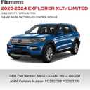 Black LED Headlight Assembly Compatible With 2020-2024 Ford Explorer XLT/Limited non-Adaptive Full LED w/DRL Headlights OE Style Headlamp Left Driver Side MB5Z13008AU FO2502399