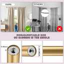 Heavy Duty Curtain Rods,1 1/4" Large Diameter Premium Nonadjustable Curtain Rod,96in/8ft Custom Window Treatment Rods with Durable Aluminum Brackets and End Caps,Gold Finish