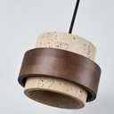 Nordic Natural Stone Wabi-Sabi Ceiling Pendant Light Yellow Cave Stone Chandelier Vintage Farmhouse Travertine Droplight Bedside Restaurant Kitchen Dining Solid Wood Bar Kitchen Hanging Lamp