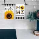 TAJWE Spring Kitchen Towels 18x26 Inch Set of 2 Sunflower Floral Sunshine Buffalo Plaid Dish Towels Farmhouse Summer Holiday Absorbent Decorative Grid Hand Towels for Kitchen Bathroom Home Decoration