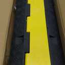 Happybuy 3 Pack of 2 Channel 11000lbs per Axle Capacity Protective Wire Cord Ramp Driveway Rubber Traffic Speed Bumps Cable Protector