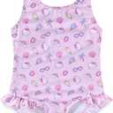 Hello Kitty Sanrio Girls Swimsuit UPF 50+ One Piece Bathing Suit for Big Kids (6X, Pink)