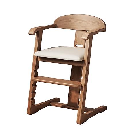 Wooden High Chair for Babies and Toddlers - Adjustable Height Easy to Clean Toddler Highchair - Kids Dining Chair from 3 Years to 200 Lb, Grow with Child(Walnut)