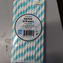 Jacent Stylish Biodegradable Paper Straws, 24 Count per Package, Blue, 1-Pack