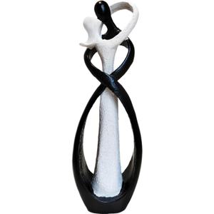 Couple Statue for Home Decor,Hugging Couple Figurines,Valentines Decor,Modern Romantic Sculptures for Living Room Bedroom Office(White+Black)
