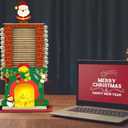 2 x Cinrobiye Countdown to Christmas Wooden Advent CalendarDIY Christmas Advent Countdown Colorable Santa in the Chimney Craft kit for Door Table Wall Mantel Holiday Farmhouse Xmas Decor