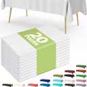 Pureegg Plastic Table Cloth Disposable 20 Pack, 54 x 108 Inch Table Cloths, Party, Picnic, Wedding, Decorative Tablecloths, Rectangle, White Plastic Cover, Leakproof & Sturdy, White