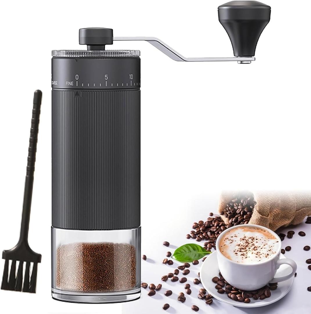 Portable Manual Coffee Grinder with 40 Adjustable Settings, Hand Coffee Bean Mill with 30g Capacity & Crank for Travel Camping Office Home(Ceramic)