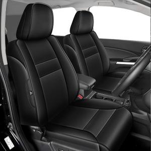 AOMSAZTO Car Seat Cover Custom Fit for Honda CRV 2015 2016 Faux Leather Seat Covers Full Set CR-V Seat Protector Compatible Airbag(5 Seats,Black)