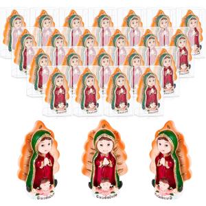 Taiyin 32 Pcs Our Lady of Guadalupe Statues Bulk Mini Resin Virgin De Figurine Small Baptism Party Favors Religious Keepsake for Guests Easter Eggs Stuffers First Communion Sunday Baptism Gifts