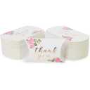 Sparkle and Bash 100pcs Floral Pillow Boxes, 5" x 3.5" Thank You Treat Box for Wedding Party Favors, and Candy