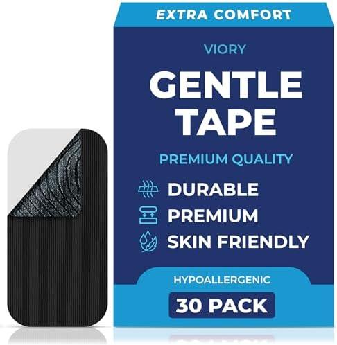 Set of 2 Pack, VIORY Gentle Tape (30 Pack) - Pain Free Removal, Hypoallergenic, Latex Free & Gentle On Skin - Packaging May Vary - Skin Friendly Adhesive Cotton Tape