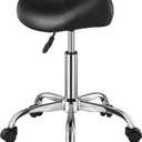 VEVOR Saddle Stool with Wheels, 450 LBS Weight Capacity Ergonomic Rolling Stool, Height Adjustable Thickened PU Leather Swivel Saddle Chair for Salon, Spa, Massage, Tattoo, Clinic, Black
