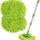 47" Car Wash Brush Mop Cleaning Tool with Long Handle Kit for Washing Detail Car Truck, SUV, RV, Trailer, Boat 2 in 1 Chenille Microfiber Sponge Duster, Paint Scratch Free1