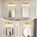 Bathroom Light Fixtures (3-Light, 19 Inch), Brushed Nickel Vanity Lights for Bathroom with Clear Wine Glass Glass Shade, Modern Vanity Wall Lights for Mirror Bedroom Living Room Kitchen Hallway Porch