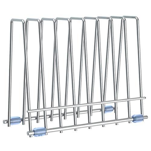 Reusable Storage Bags Rack, Drying Rack for Storage Bags, Stainless Stand for Reusable Freezer Containers & Vacuum Sealer Bags , File Organizer Desktop Storage, Kitchen Storage & Organization (Silver)