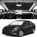 Custom Fit Windshield Sun Shade for Toyota Prius 2010-2022 | Blocks UV Rays and Sun Heat, Helps Reduce Interior Temperature, Protects Dashboard from Fading, Folds Easily for Storage