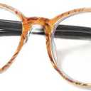 Trendy Blue Light Blocking Reading Glasses for Women, Computer Eyeglasses Spring Hinge HD Presbyopia Eyewear (Color : Orange, Size : +1.00)