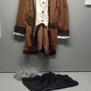 Morph Benjamin Franklin Costume With Wig Founding Fathers Costume Adult Colonial Outfit Men Ben Franklin Outfit Men (X-Large)
