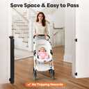 Retractable Baby Gate for Stairs and Doorways, 55" Wide x 33" Tall Mesh Dog Gate for Indoor & Outdoor Use, Safety Gate for Babies and Pets, Child Gates for Hallways, Hardware Mounted, Black