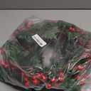 Findosom Total 11.2FT Christmas Garland for Mantle, 2PCS Flexible Red Berry Garland with Leaves, Artificial Garlands for Decoration Christmas Fireplace Indoor Outdoor Home Stairs Holiday Decor