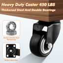 1.5" Casters Set of 12 Heavy-Duty Industrial Caster Wheels Double Ball Bearing Swivel PU Casters Noiseless for Workbench, Furniture, Plate Castors Black