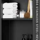 304 Stainless Steel Shower Niche Insert-Glossy Black 24 x 12" No Tile Needed Bathroom Niche for Shower Wall-Double Shelves Built in Shower Shelf-Waterproof Recessed Cabinet for Bathroom Living Room