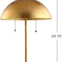 JONATHAN Y 20.7" Gold/White Marble 2-Light LED Table Lamp for Modern Bedside Decor, Glam Desk Lamp, Gold Metal Dome Shade, Pull Chain Switch, Bulbs Included JYL1071A