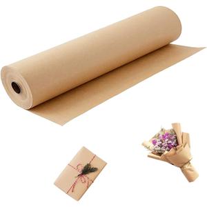 Brown Wrapping Paper Roll 24"x 1200" Craft Packing Paper for Moving Shipping, Gift Wrapping Paper, Bulletin Board Kraft Paper for Table Covering Poster Paper Christmas