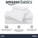 Amazon Basics 4 Piece Bed Sheet Set, 100% Cotton Jersey, Includes Super Soft, Flat and Fitted Sheets, Pillowcase, Full, White, Solid