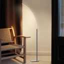 TACAHE Arc Corner Floor Lamp - 3000K Warm White & 3 Brightness Presets - Curved LED Accent Lamp with Touch Switch - 63" Modern Standing Lamp for Bedroom, Living Room - 12W - Silver