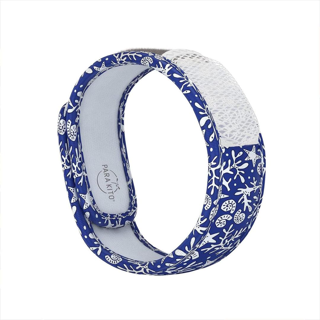 PARA'KITO Mosquito Insect & Bug Protection Wristband - Mosquito Stickers & Bug Spray Alternative - Summer Essentials, Beach Accessories, Hiking & Camping Essentials - Natural Essential Oils (Reef)