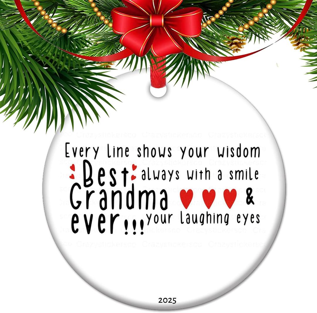 Best Grandma Ever Ornament for Grandmother, Birthday Keepsake for Grandma  Heartwarming Holiday Tree Decor for Nana, Grammy, or Abuela (C11)
