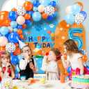 2 x Blue Dog Balloons Arch Garland Kit, 5th Birthday Party Decorations, DIY Blue Orange Nude White Dog Paw Print Balloons for Boys Girls Baby Shower Party Supplies