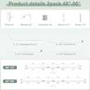 Hei!Dear 2 Pack Blackout Curtain Rod for Windows 48 to 84 inch (4-7Ft), Wrap Around Room Darkening Curtain Rods, 5/8" Samll Adjustable Modern Decorative Window rod,White