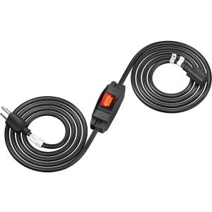 FIRMERST 1875W Outdoor Extension Cord with Switch Waterproof Black 10 Feet