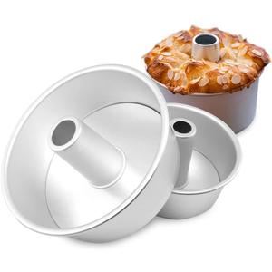 6 Inch Angel Food Cake Pan with Removable Bottom, Aluminum Round Tube Pan Chiffon Cake Mold Baking Tin