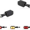 Universal Rear LED Turn Signals 12V Motorcycle LED Tail Lights Red Brake Taillights Compatible with Honda Grom Monkey Suzuki Yamaha Kawasaki Harley Sportster Chopper Bob (Black)