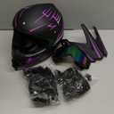 Youth Kids Motocross Helmet Motorcycle Dirt Bike Off-Road Mountain Bike BMX MX ATV Helmet with(Gloves Goggles Mask) 4Pcs Set - DOT Approved(Purple,M)