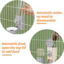 Yummy Sam Hanging Cage Automatic Small Pet Food Bowl Water Bottle Dispenser, Kennel 500ML Waterer and Auto Gravity Pet Feeder Set with Separate Food Bowl Crate Feeder Dish for Puppy Cats Rabbit (Grey)