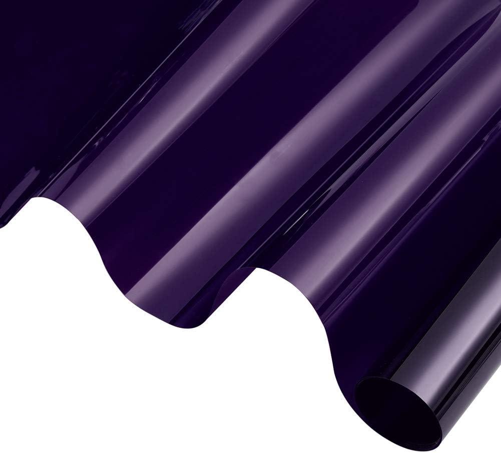 Daytime Privacy Window Film Sun Blocking Blackout Window Film Anti UV Heat Control Window Tint for Home Office Static Cling Vinyl 19.68'' x 118'', Purple