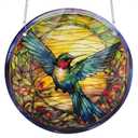 Multi Bird Stained Glass Window Hanging, 7.87" Sun Catchers Suncatchers for Windows Hanging, Crystal Sun Catchers Decor Gifts for Garden Home Indoor Window Decoration
