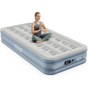 Sebor Air Mattress Twin with Built-in Pump 13", Comfortable Self-Inflating Blow up Mattress with High-Speed Pump, Durable Twin Size Air Mattress with Storage Bag for Guests, Moving, Camping, Travel