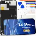 SRJTEK Screen Replacement for iPhone 14 Pro Max (6.7") [INCELL], [DIY Repair Kit] Premium LCD Display Touch Digitizer Assembly with Tools & Adhesive, for A2651 A2893 A2894 A2895, Face ID Supported
