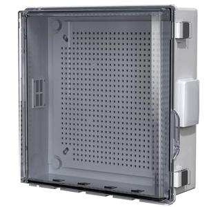 Animacyn ABS Electrical Junction Box, Ventilated Design, Cable Grommets, IP65 Waterproof Enclosure, Indoor/Outdoor Use with Mounting Panel.. (Clear Cover, 13"x13"x5.1")