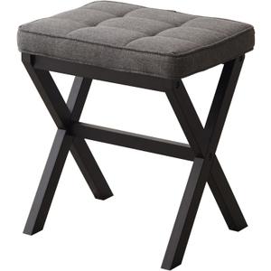 FILWH Foot Stool Small Ottoman Foot Rest Padded Foot Stool Desk for Under Office Desk Vanity Stool Bamboo Footstool Sofa Footrest Shoe Stool Small Foot Stools (Black Legs + Gray)