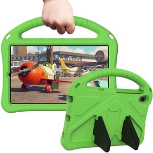 Kids Case for TCL Tab 8 LE Tablet 2023 Released, Children Friendly EVA Foam Protective Stand Handle Cover for TCL Tab 8 LE (Model: 9137W)/ TCL Tab 8 WiFi (Model: 9132X) - Green